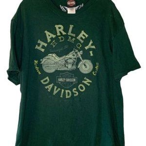 Harley-Davidson T-Shirt Burlington NC Green 100% Cotton Size X-Large